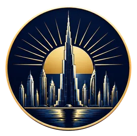 Surya Tejas emblem — the rising sun behind the Dubai skyline